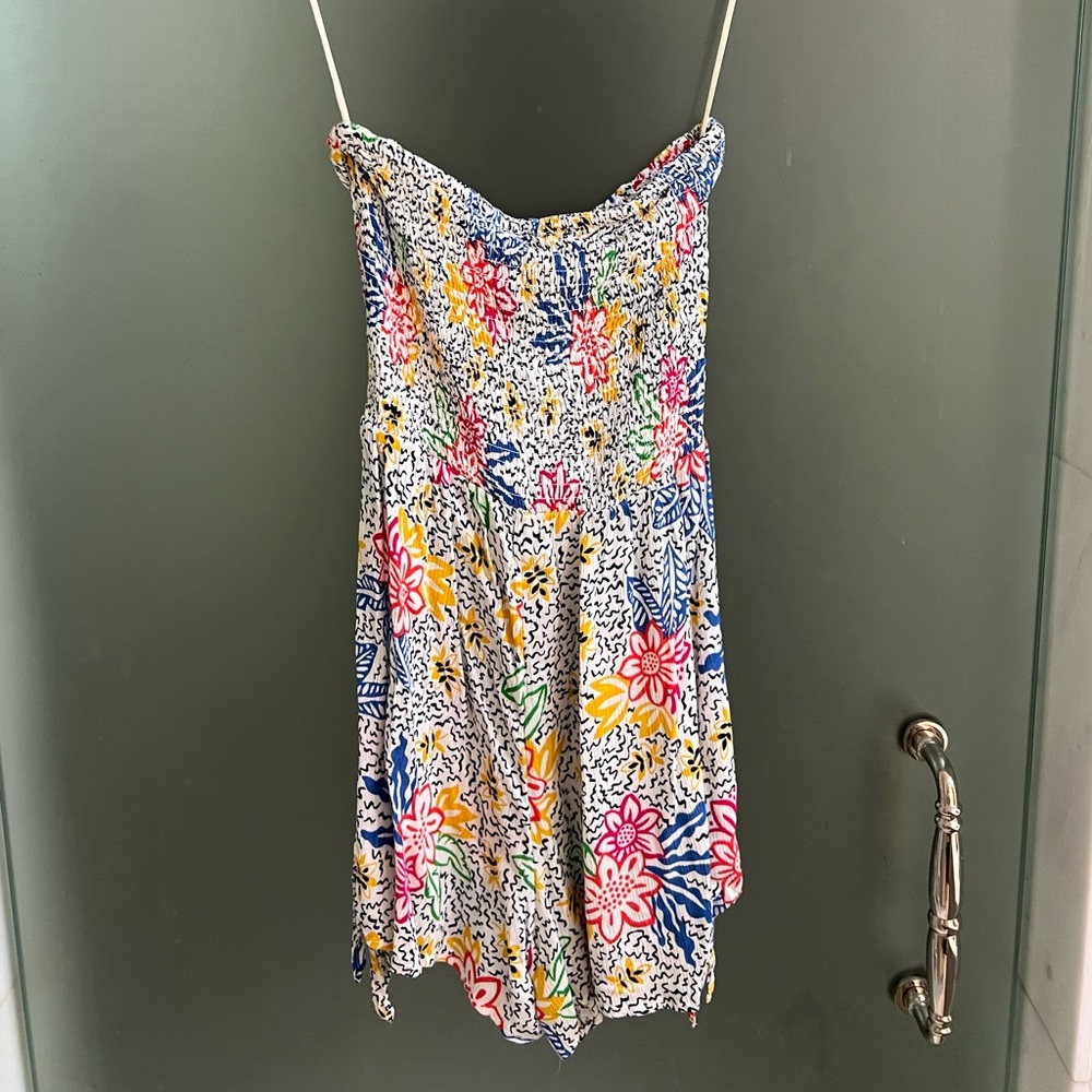 Urban Outfitters Floral Strapless Romper - Multicolor